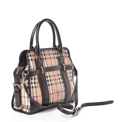 Burberry Haymarket Check Minford Portrait Tote Chocolate 4 of 14