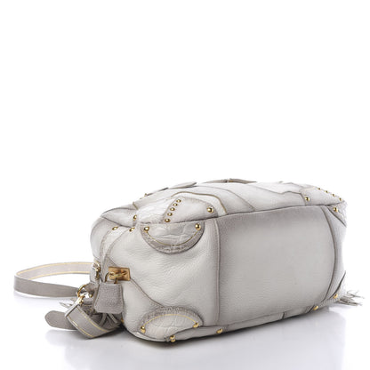 Prada Cervo Patchwork Fringe Bowler Bianco 3 of 17