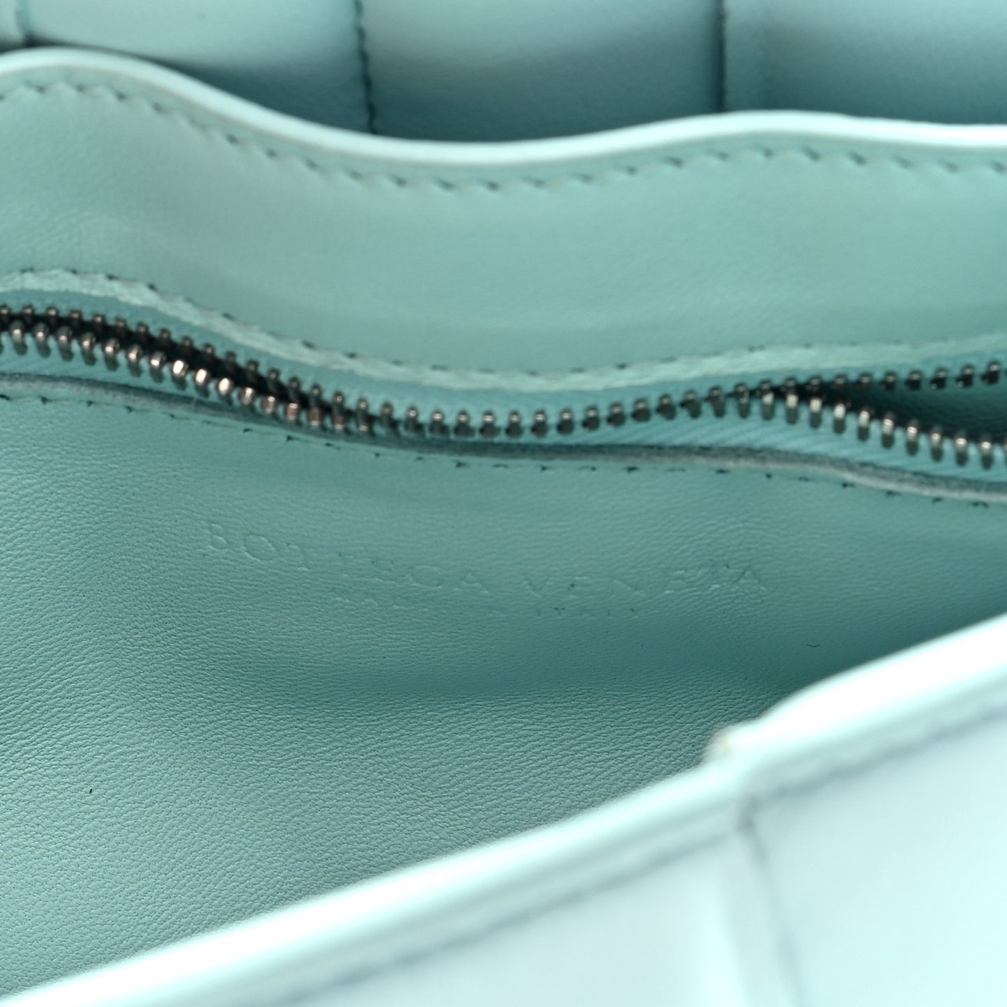 Paper Calfskin Maxi Intreccio Padded Cassette Crossbody Bag Ice