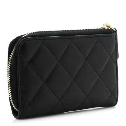Chanel Lambskin Quilted Key Holder Case Black 3 of 10