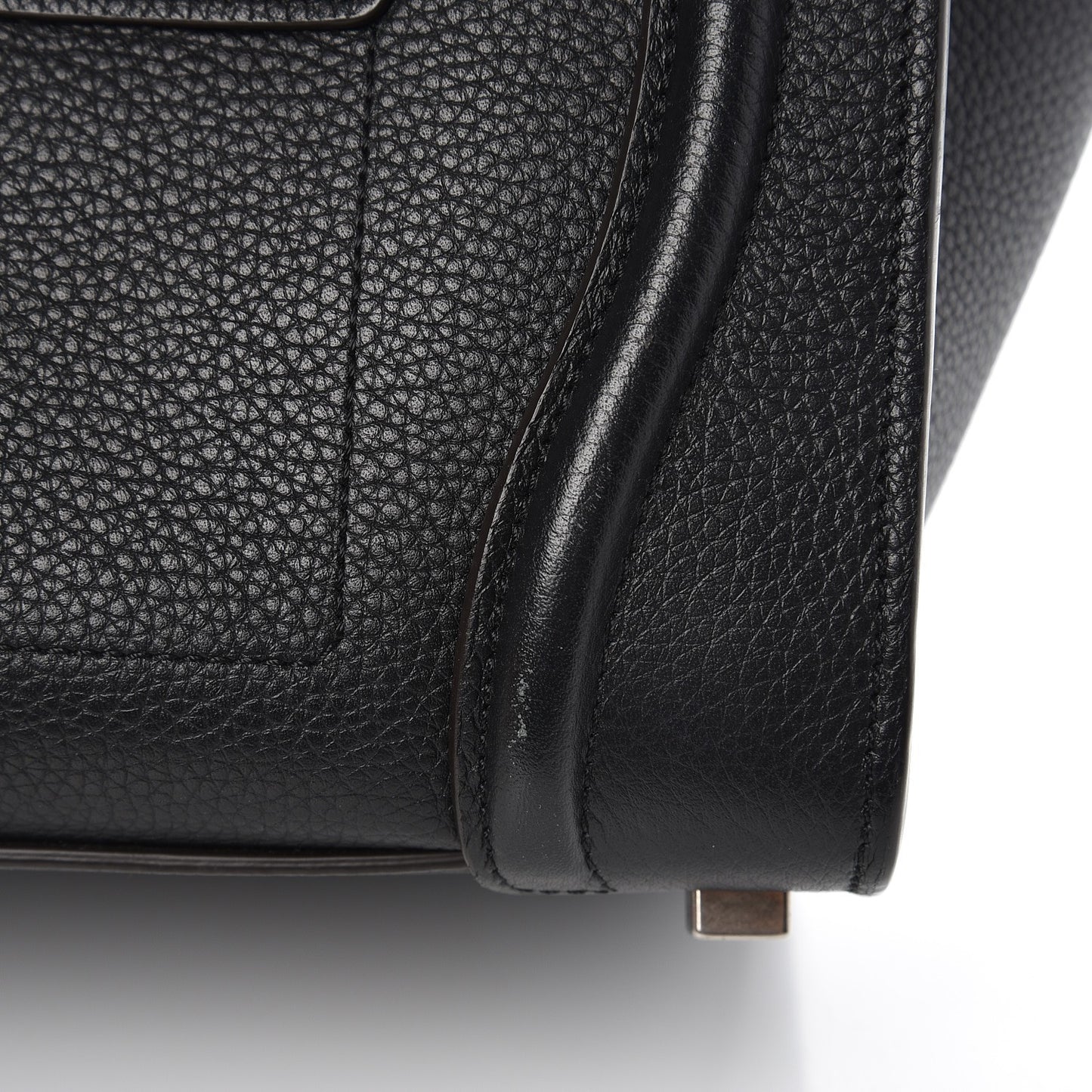 Drummed Calfskin Micro Luggage Black