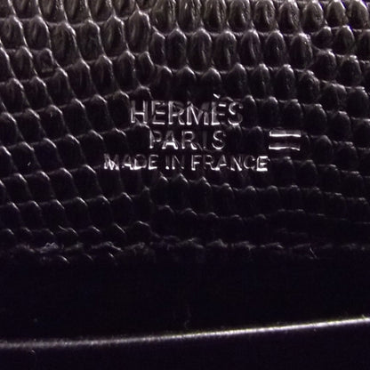 Hermes Lizard Kelly Pochette Clutch Black 6 of 8
