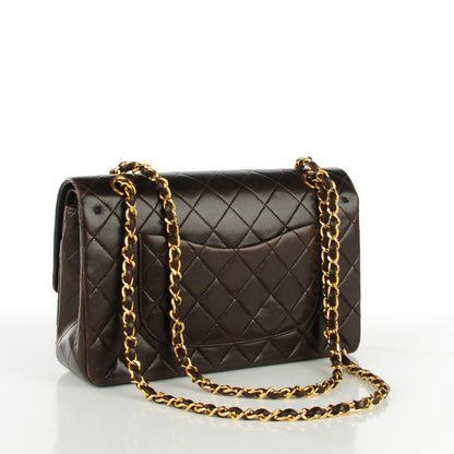 Chanel Lambskin Quilted Medium Double Flap Dark Brown 3 of 8