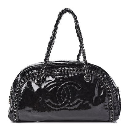 Chanel Patent Medium Luxe Ligne Bowler Black 1 of 12