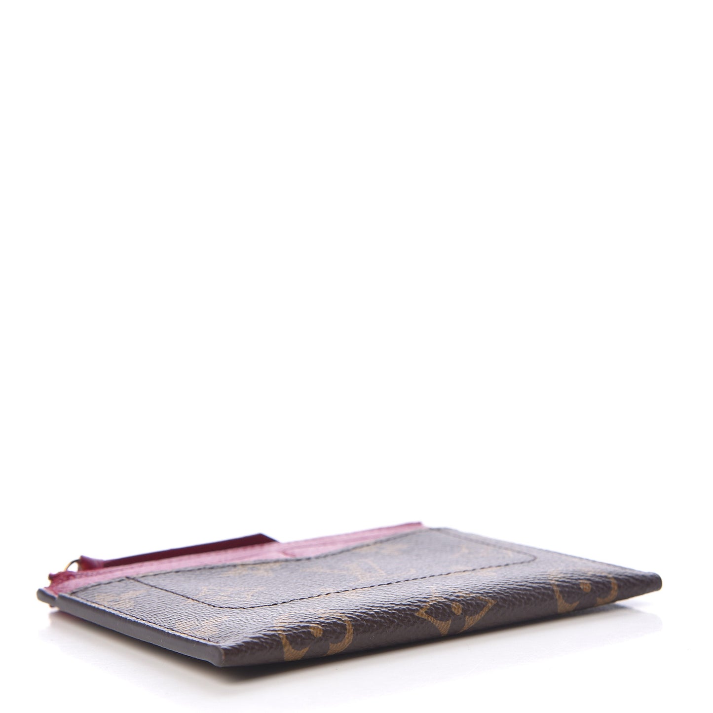 Monogram Zipped Card Holder Fuchsia