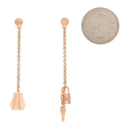 Hermes 18K Rose Gold Kelly Clochette Earrings 2 of 5