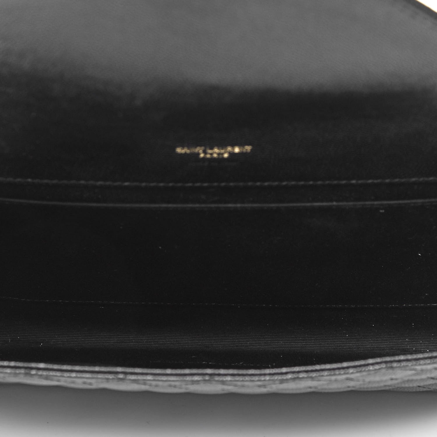 Saint Laurent Grain De Poudre Textured Mixed Matelasse Triquilt Monogram Clutch Black 5 of 7