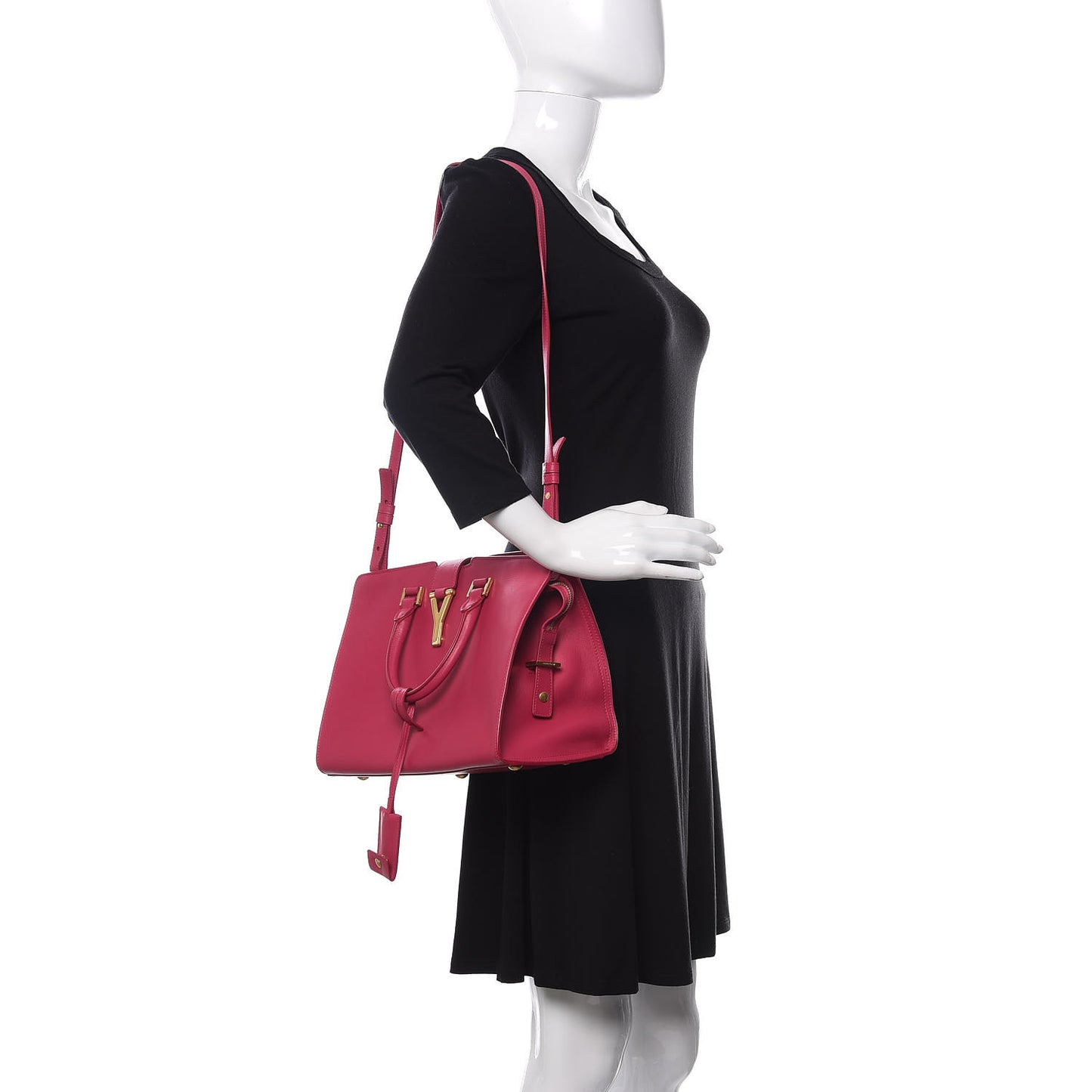 Calfskin Small Classic Y Cabas Fuchsia