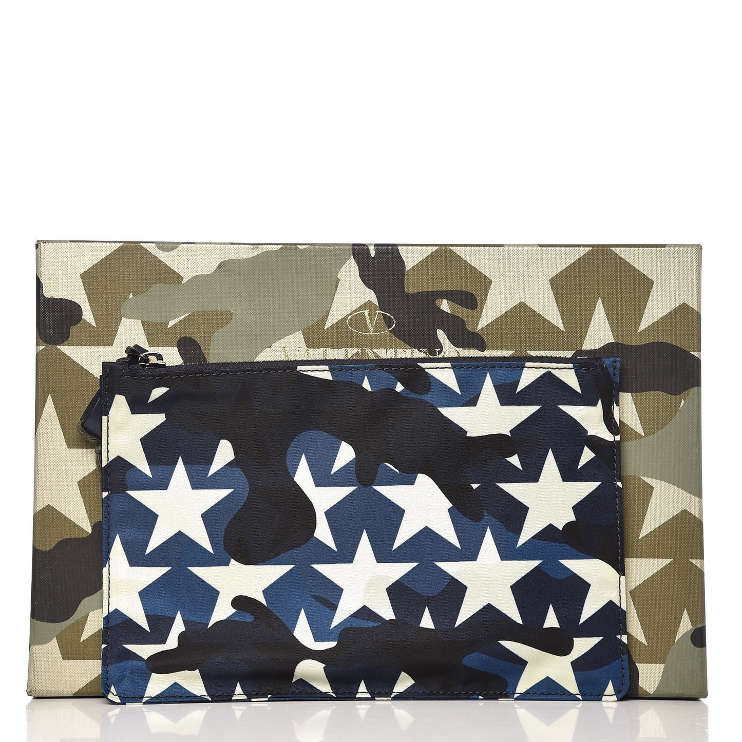 Nylon Camustars Medium Zip Pouch Marine Light Ivory