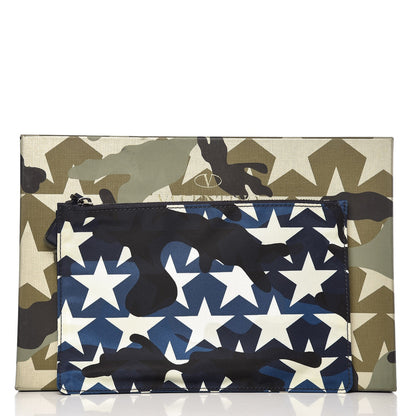 Valentino Garavani Nylon Camustars Medium Zip Pouch Marine Light Ivory 6 of 6