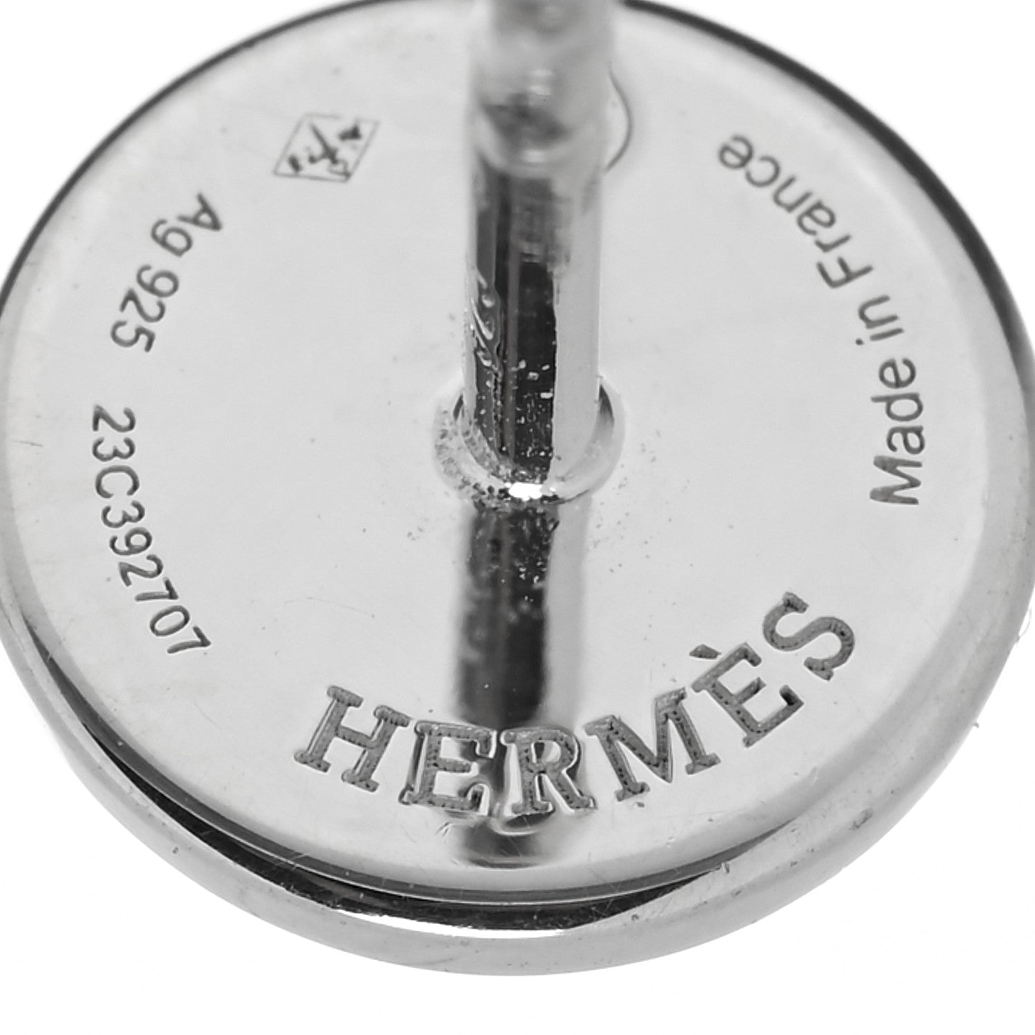 Hermes Sterling Silver TPM Ex-Libris Earrings 4 of 5