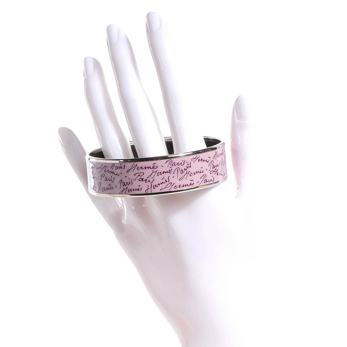 Enamel Printed Handwriting Wide Bracelet Purple 70