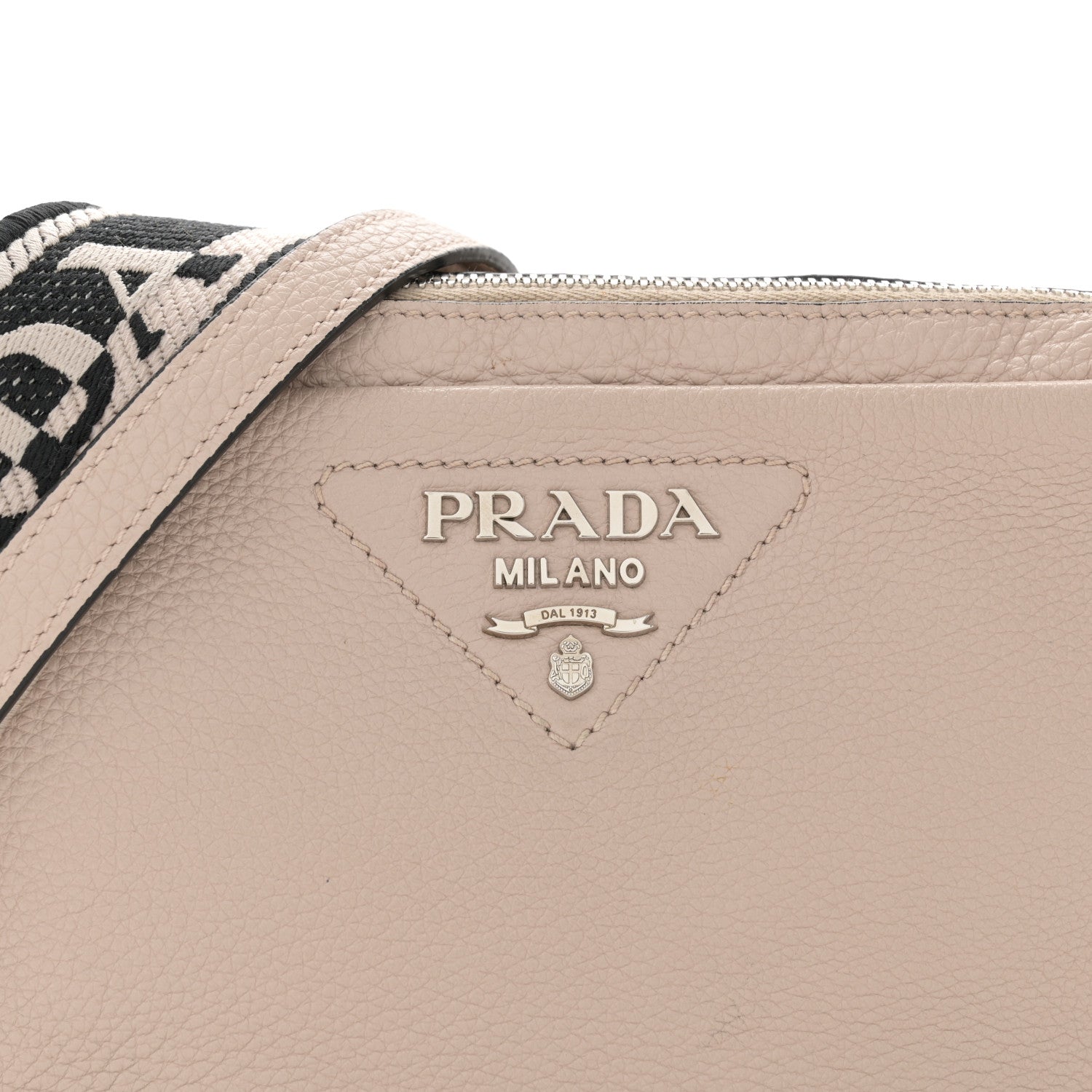 Prada Vitello Daino Soft Medium Double Zip Shoulder Bag Ninfea 8 of 12