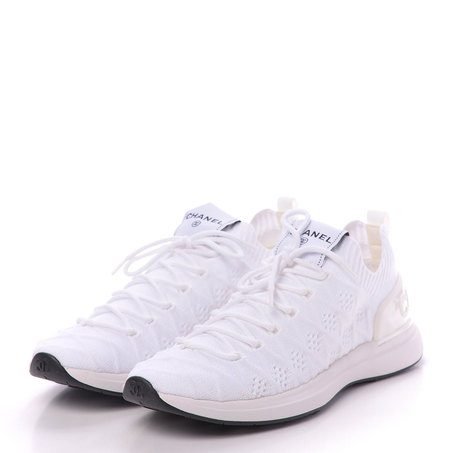 Mixed Fibers Quilted Womens CC Sneakers 40 White