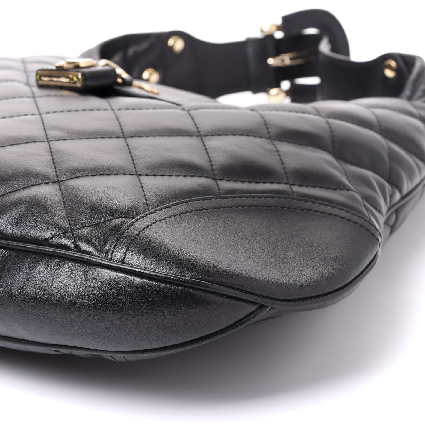 Calfskin Quilted Brook Hobo Black