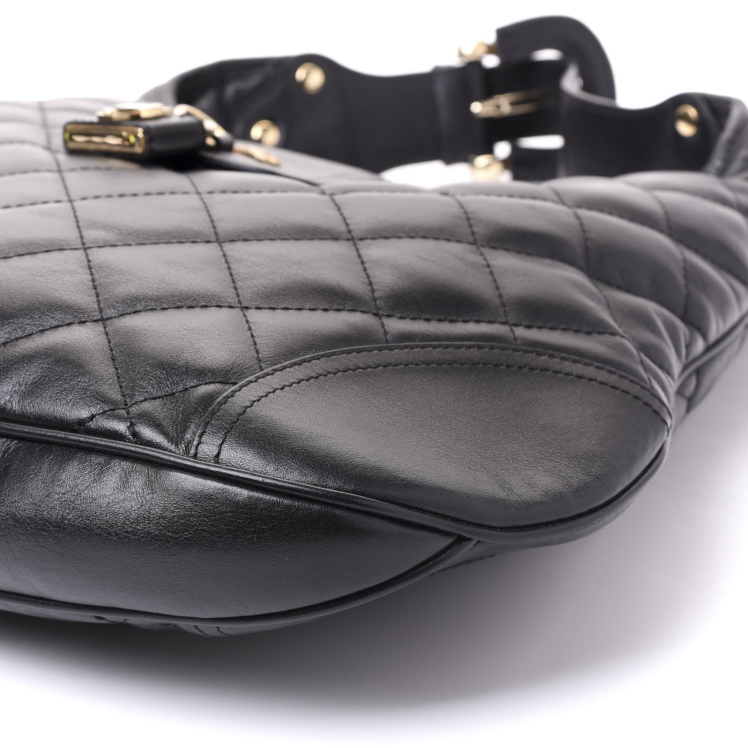 Burberry Calfskin Quilted Brook Hobo Black 8 of 8