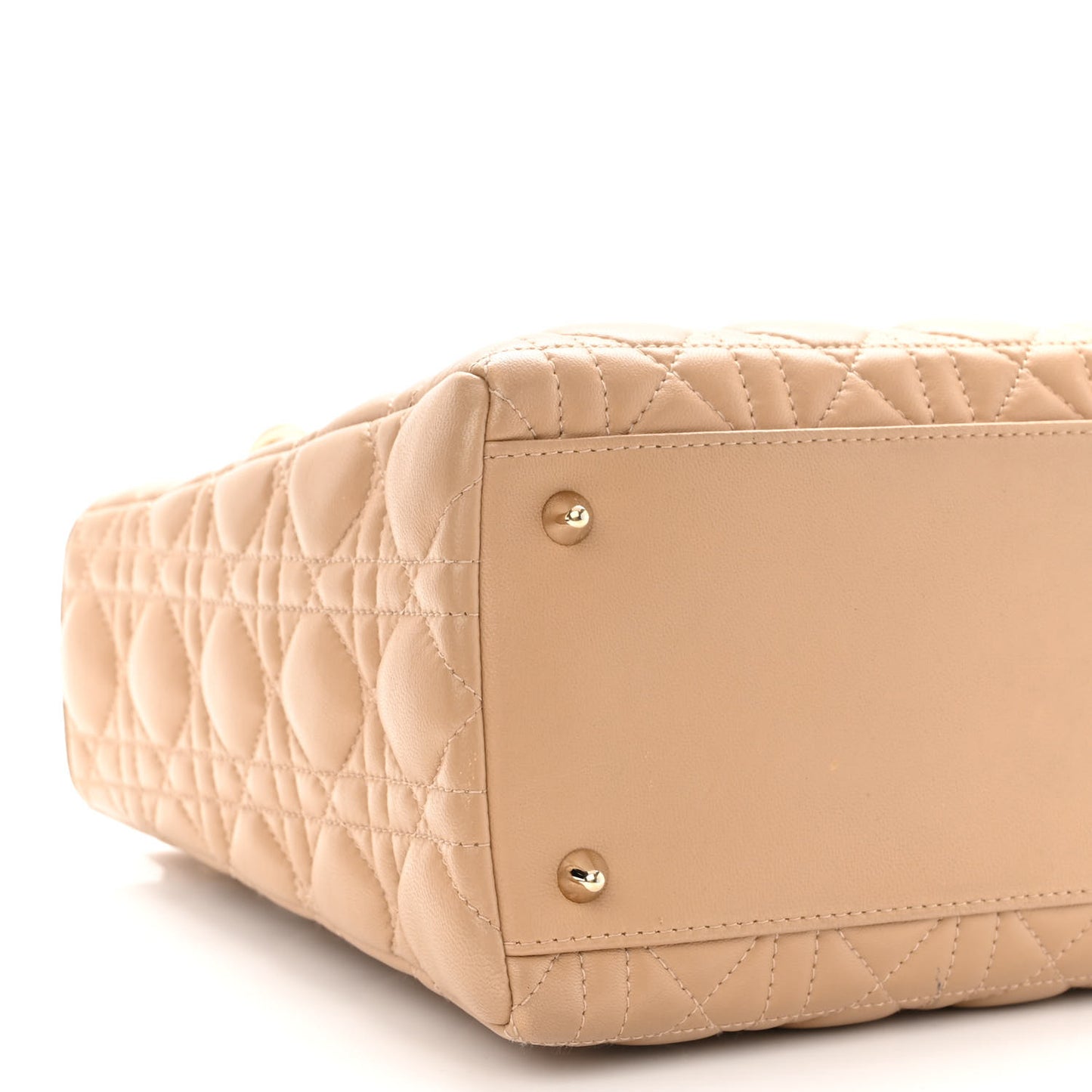 Lambskin Cannage Medium Lady Dior Beige