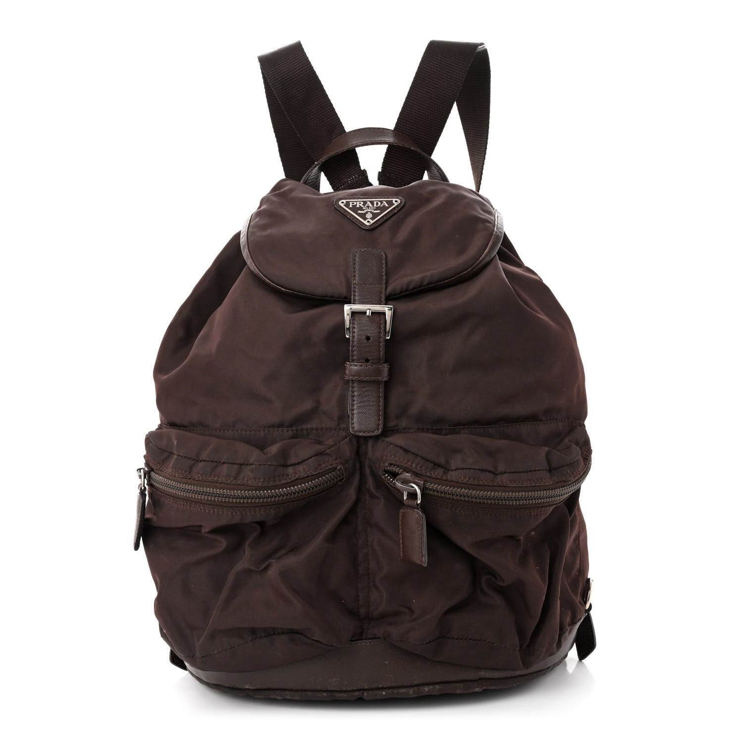 Prada Nylon Vela Saffiano Medium Backpack Ebano 1 of 17