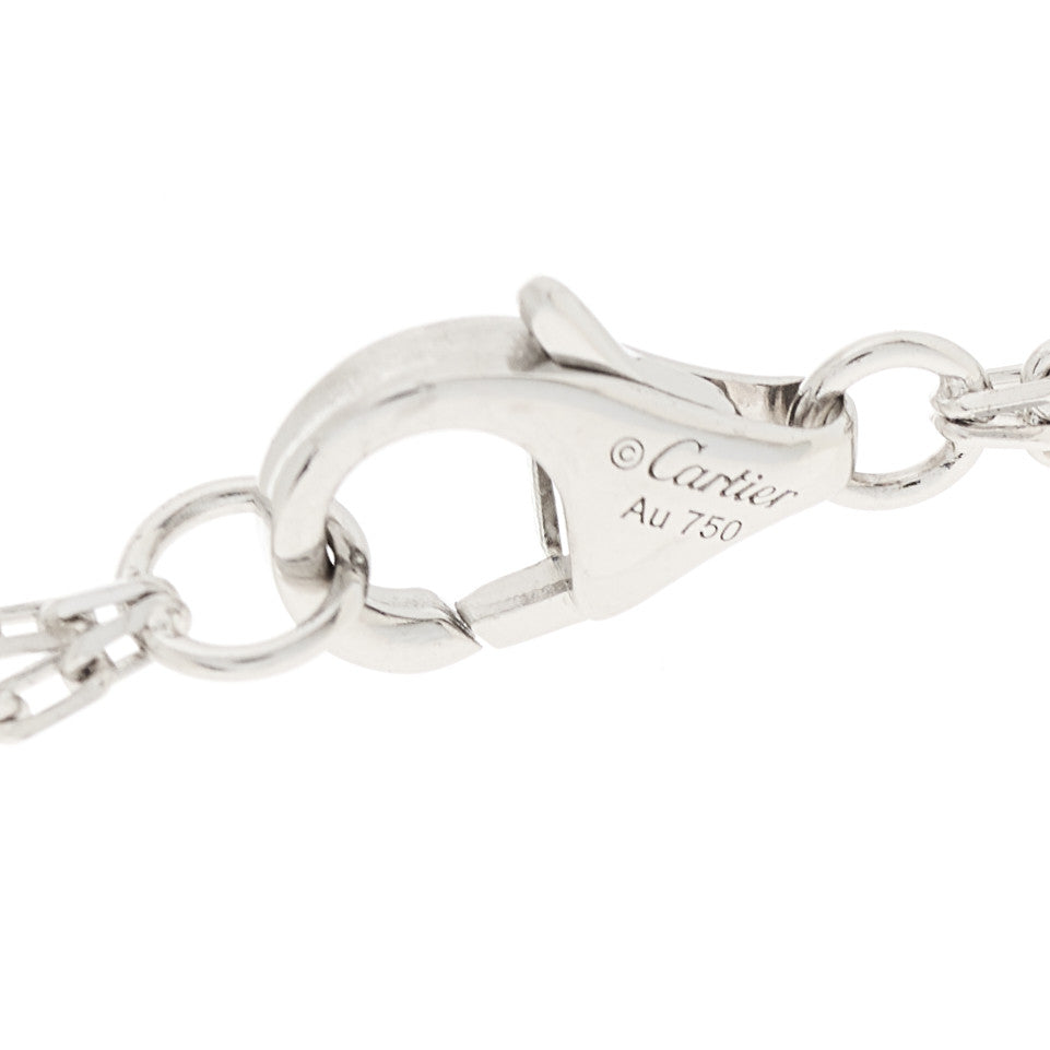 Cartier 18K White Gold 2 Diamond LOVE Necklace 4 of 6