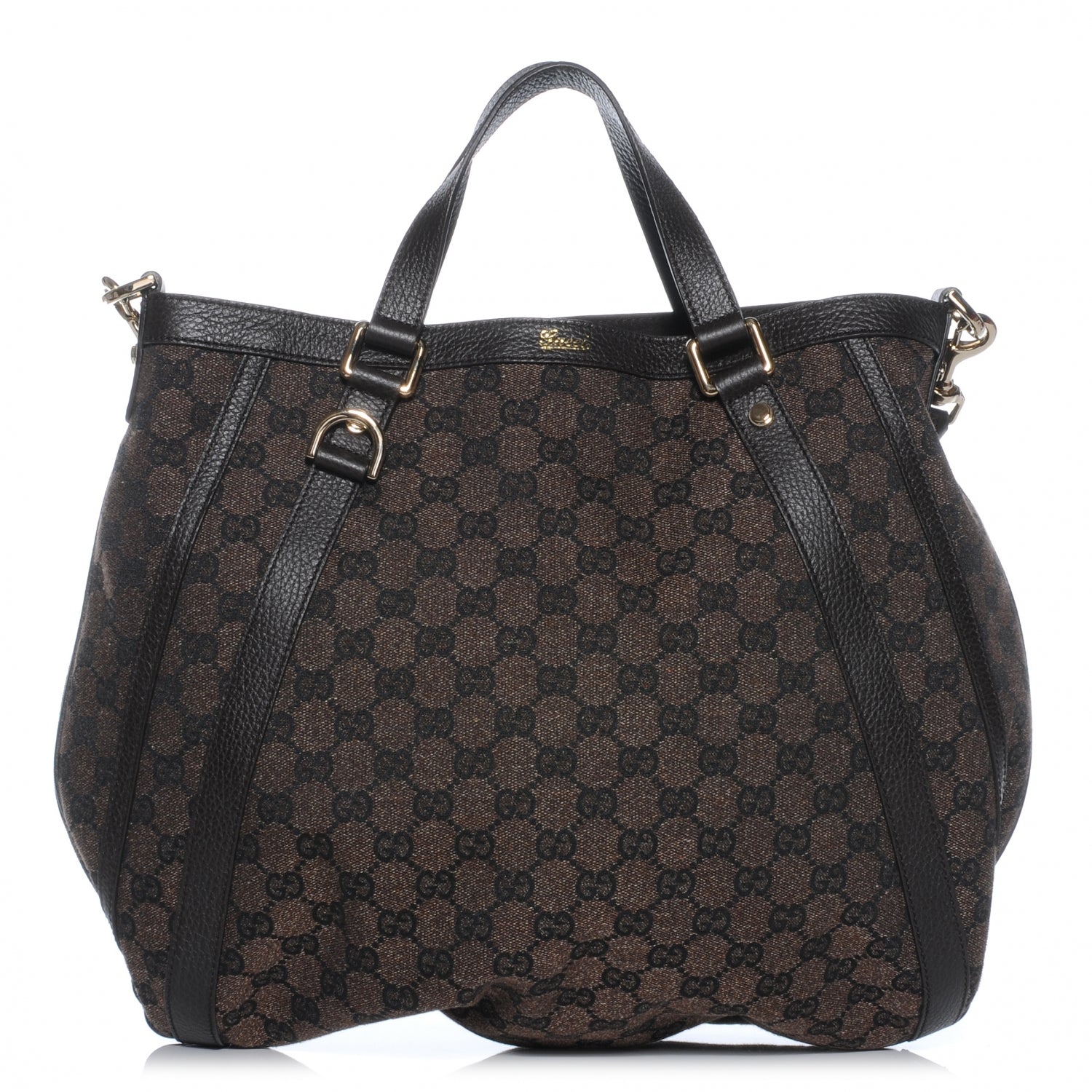 Gucci Monogram Medium Abbey Convertible Tote Dark Brown 1 of 7