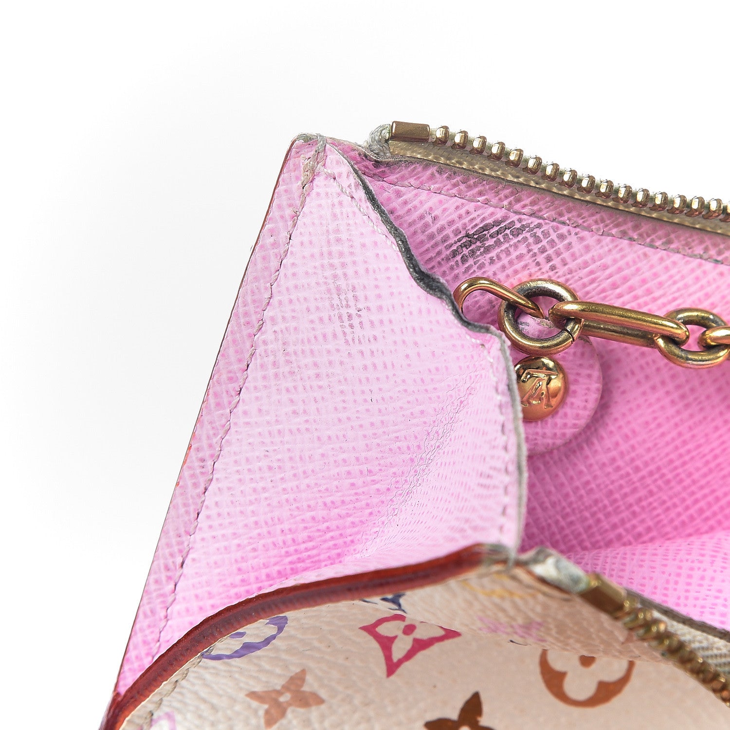 Louis Vuitton Monogram Multicolor Key Pouch White Litchi 11 of 15