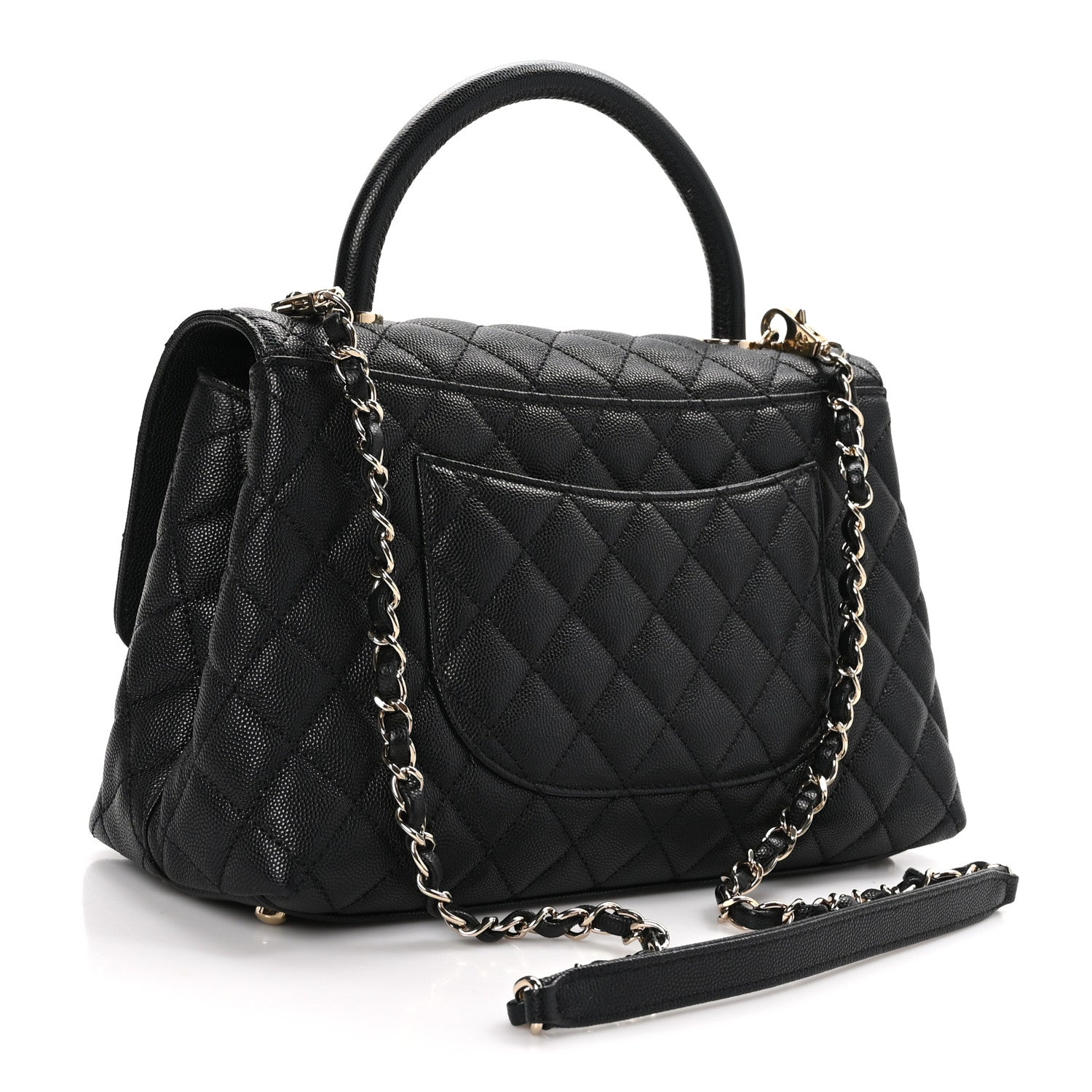 Chanel Caviar Quilted Small Coco Handle Flap Black 3 of 10