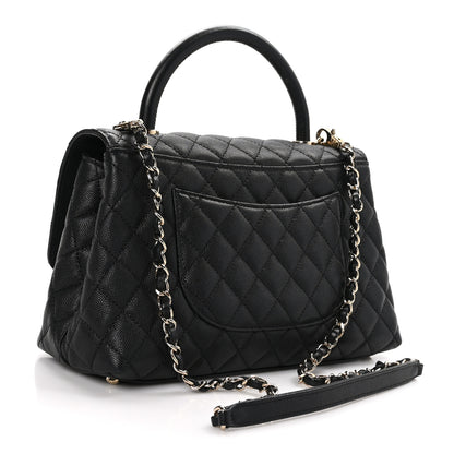 Chanel Caviar Quilted Small Coco Handle Flap Black 3 of 10