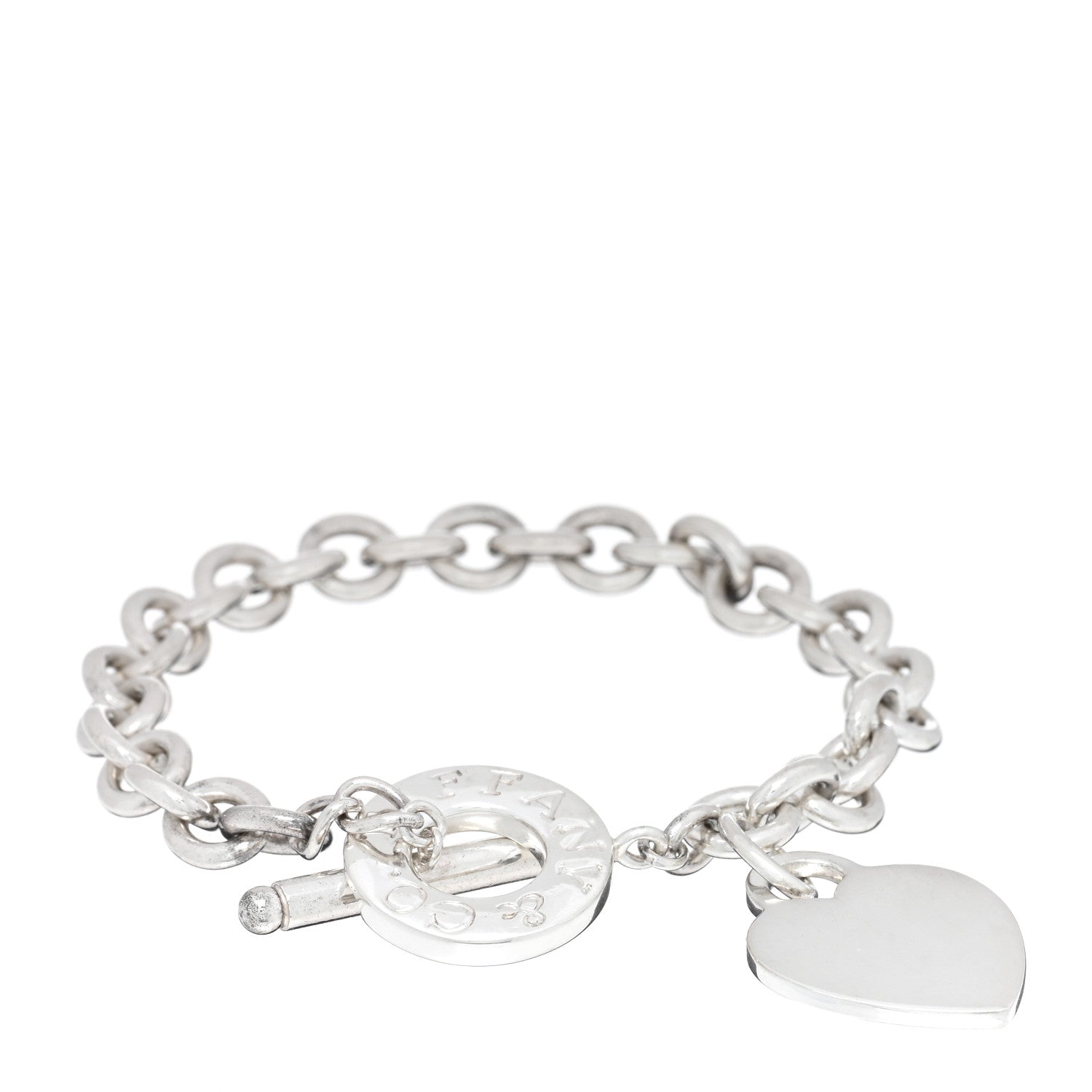 Tiffany Sterling Silver Heart Tag Toggle Bracelet 1 of 3