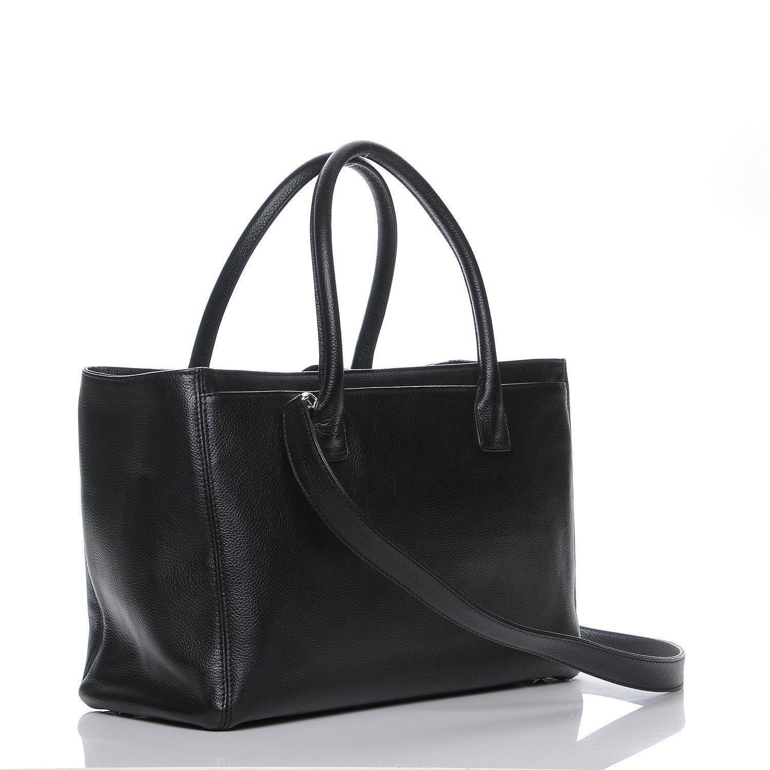 Chanel Calfskin Cerf Executive Shopper Tote Black 4 of 9