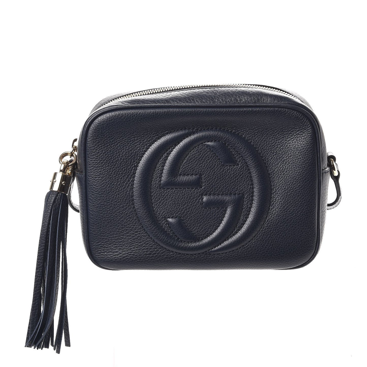 Pebbled Calfskin Small Soho Disco Bag Blue
