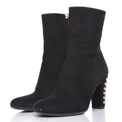 Gucci Suede Studded Melville Heel Ankle Booties 36 Black 3 of 14
