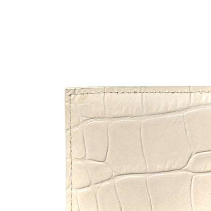 Alexander McQueen Shiny Calfskin Crocodile Embossed Knuckle Jeweled Crossbody White 12 of 12