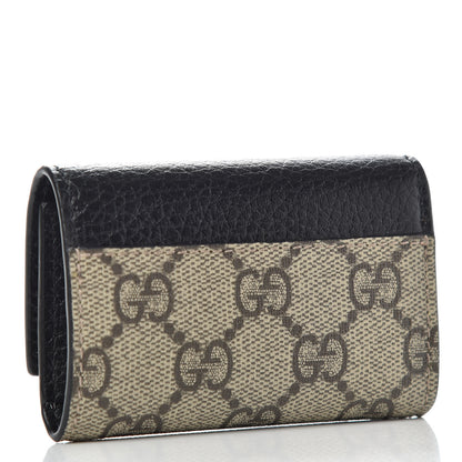 Gucci Dollar Calfskin GG Supreme Monogram GG Marmont 6 Key Holder Case Black Beige Ebony 3 of 6