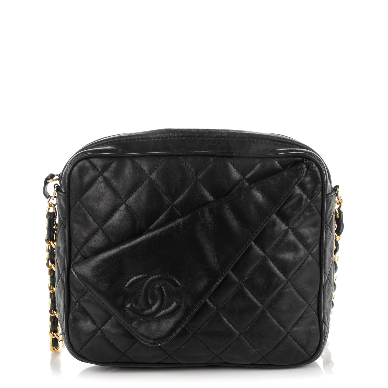 Chanel Lambskin Quilted Camera Case Black 1 of 11