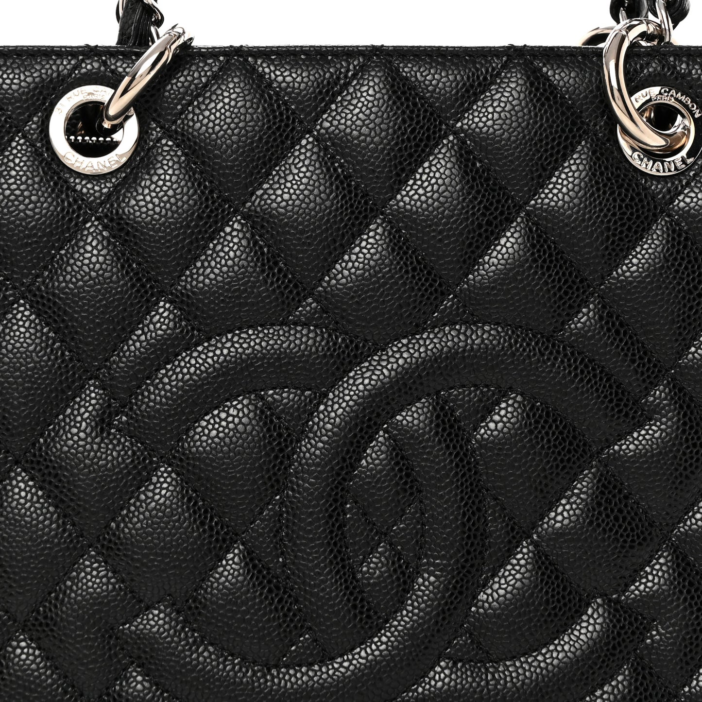 Caviar Quilted Grand Shopping Tote GST Black