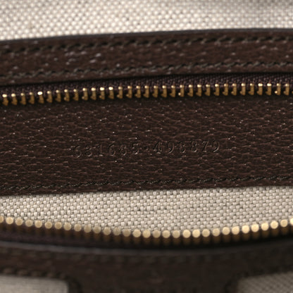 Gucci Monogram Jumbo GG Textured Dollar Calfskin Web Medium Ophidia Shopping Tote Camel Ebony 7 of 9