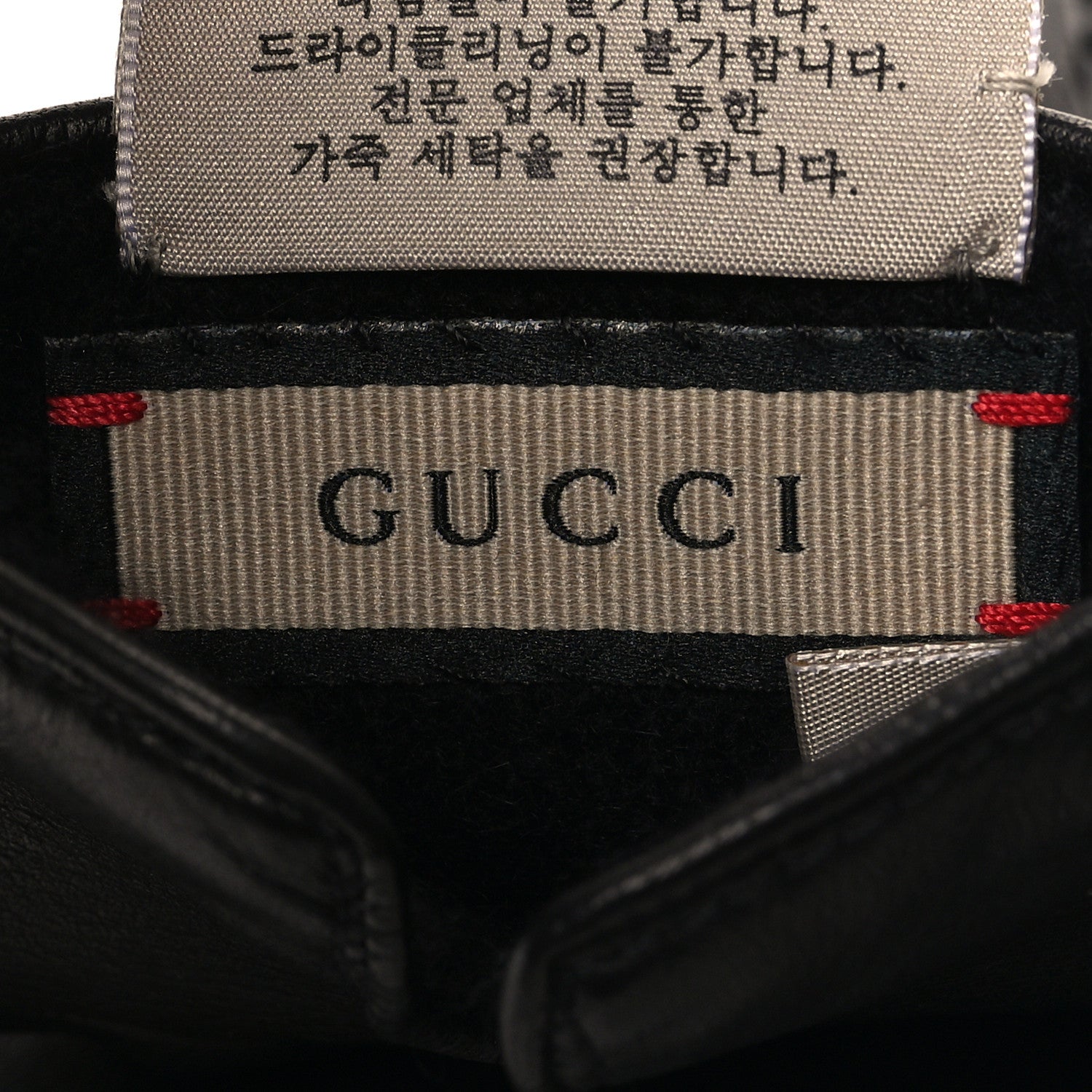 Gucci Calfskin Gloves Logo S Black 3 of 4