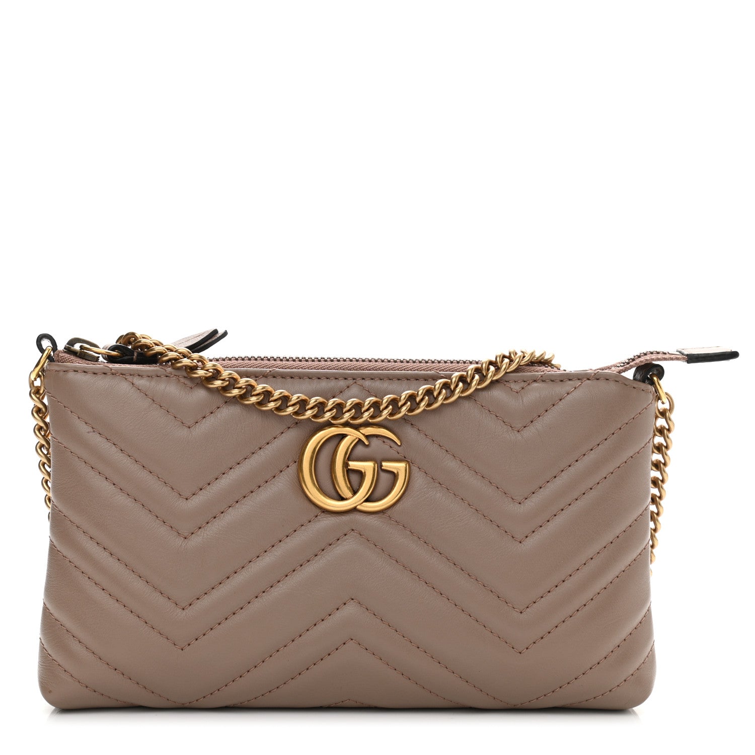 Gucci Calfskin Matelasse Mini GG Marmont Chain Bag Porcelain Rose 1 of 9