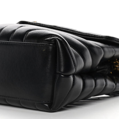 Saint Laurent Calfskin Y Quilted Monogram Small Loulou Chain Satchel Black 5 of 16