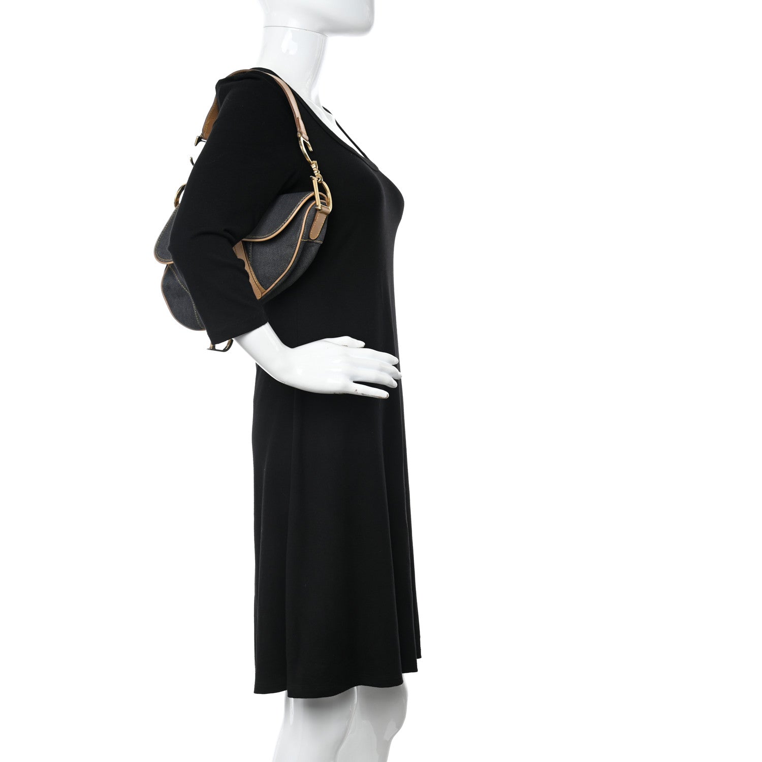 Christian Dior Denim Calfskin Saddle Bag Blue 2 of 20