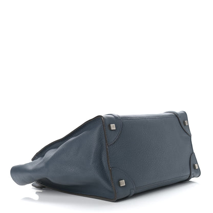 Celine Drummed Calfskin Mini Luggage Blue 4 of 13