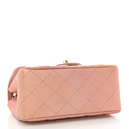 Chanel Metallic Lambskin Quilted Ombre Mini Square Flap Pink 4 of 11