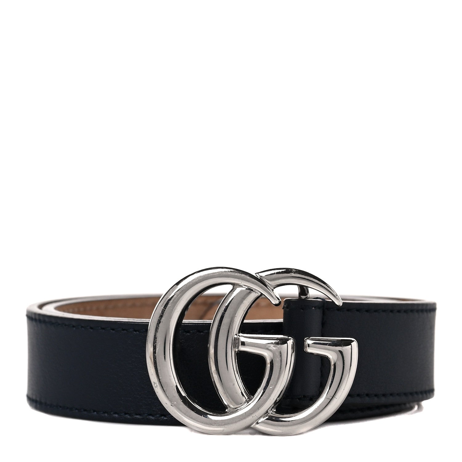 Gucci Calfskin Kids Double G 20mm Belt L Navy 1 of 4