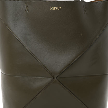 Loewe Shiny Calfskin Medium Puzzle Fold Tote Umber 7 of 10
