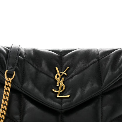 Saint Laurent Lambskin Quilted Toy Loulou Puffer Monogram Chain Satchel Black 8 of 11