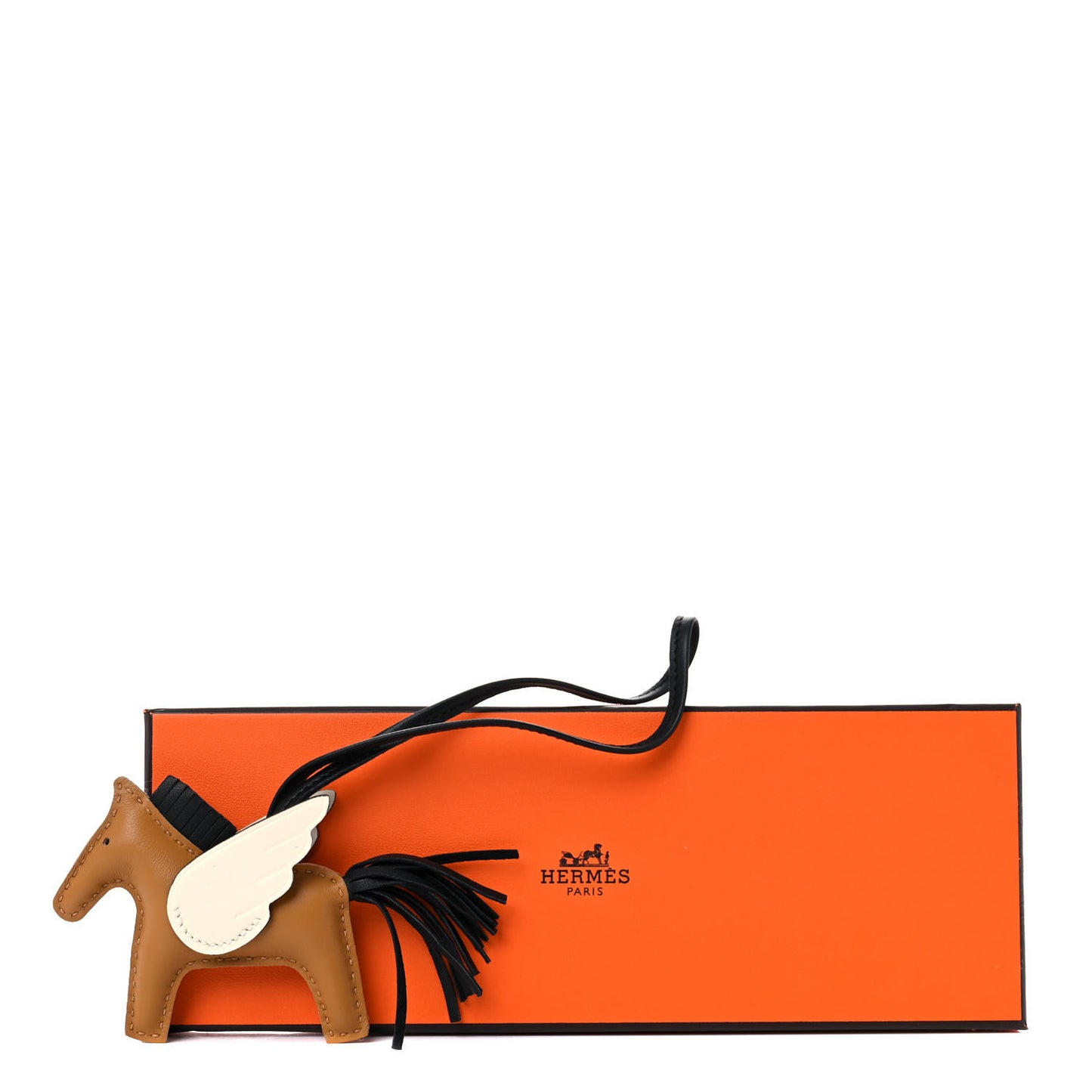 Milo Lambskin Grigri Rodeo Pegase Horse Bag Charm PM Sesame Black Nata