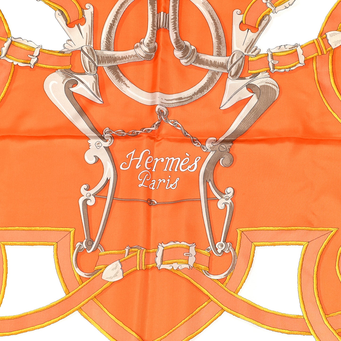Silk L Instruction Du Roy Shawl 140 Orange White Beige