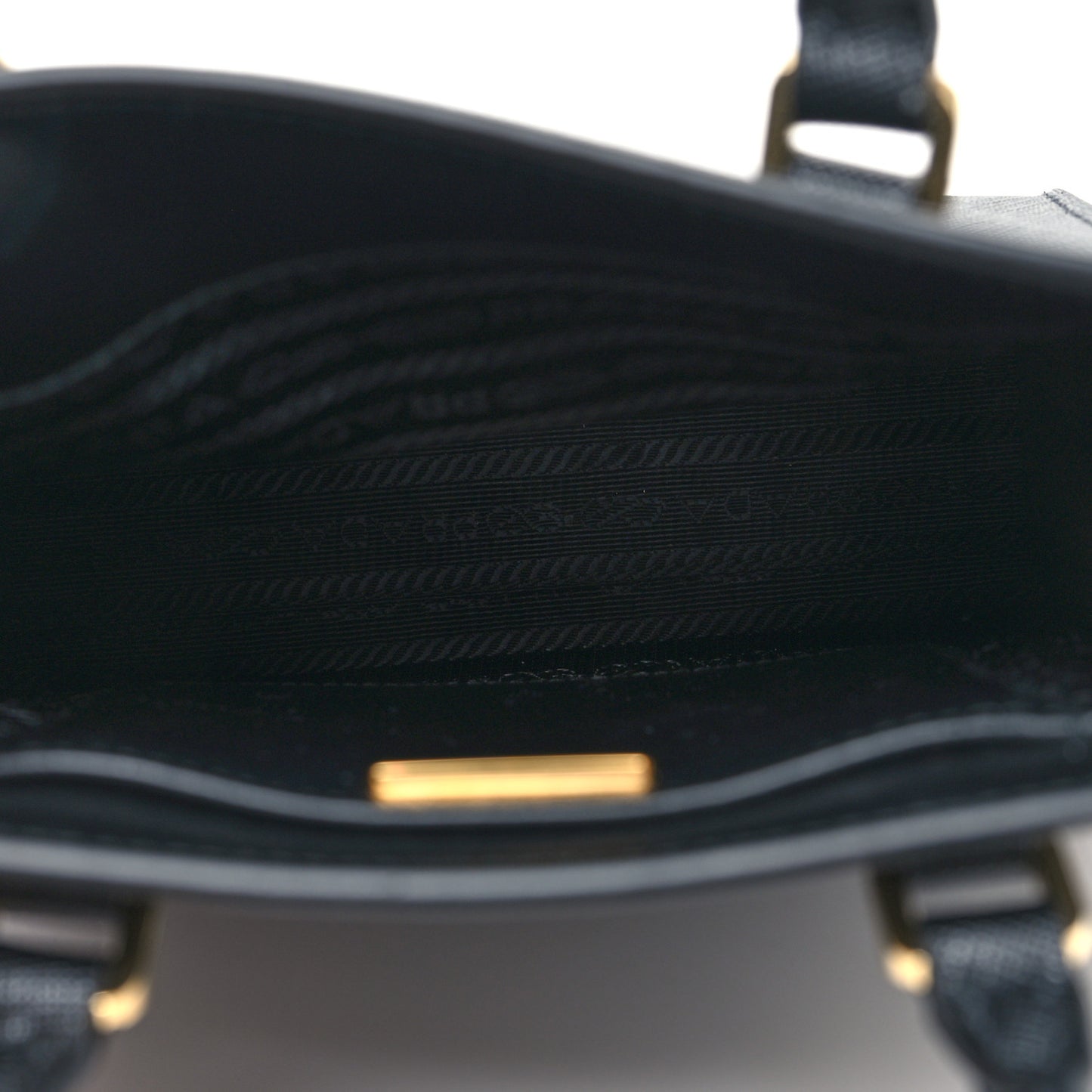 Saffiano Lux Embossed Logo Mini Shoulder Bag Black