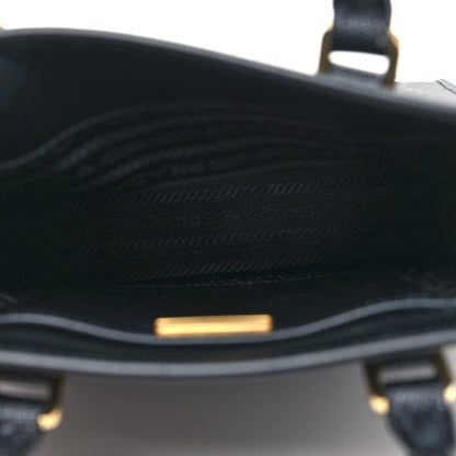 Prada Saffiano Lux Embossed Logo Mini Shoulder Bag Black 5 of 11