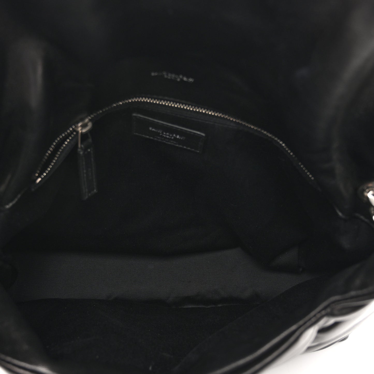 Lambskin Quilted Medium Loulou Puffer Monogram Chain Satchel Black